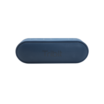 Tribit XSound Go in blue, front view with mesh grille