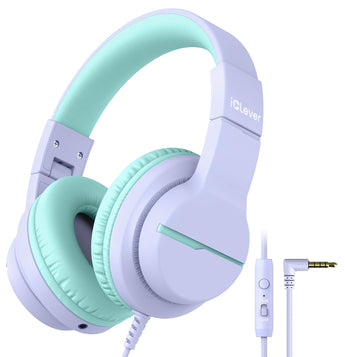 粉紫色 iClever HS19,薄荷綠耳墊,附線控
