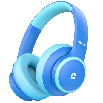 iClever BTH26 kids headphones in blue with light blue ear cushions