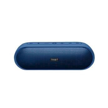 Tribit XSound Plus 2 in blue, front view with mesh grille and top control buttons
