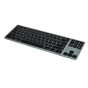 Matias FK408 太空灰鋁合金黑鍵 Tenkeyless 鍵盤斜角圖