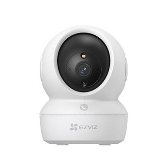 EZVIZ H6C Pro 3K white pan-tilt camera, front view showing lens, light and call button