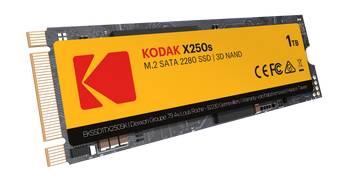 Kodak X250s 1TB M.2 2280 SATA SSD with yellow and black label