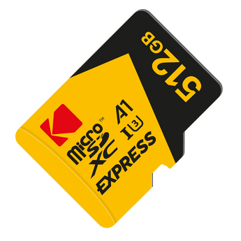 Kodak microSDXC Express 512GB 記憶卡,黑黃色設計