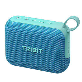 Tribit PocketGo speaker in blue with carry loop