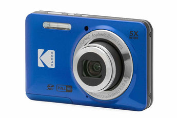Kodak PIXPRO FZ55 compact digital camera in blue with lens extended