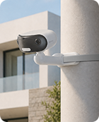 EZVIZ CB30 Dual battery camera mounted outdoors on a pole