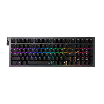 ROG Strix Morph 96 Wireless top view, black 96% layout with RGB and side knob