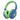 iClever BTH20 kids headphones in navy blue with green cushions and headband