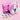 Pink BTH13 with glowing cat ears beside its Meow Macaron box and a sticker sheet