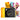 Black Kodak Smile+ with yellow grip and three-lens effect wheel, sample sticker prints behind it