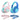 iClever C371 USB-C headphones in pink with mint cushions and bow, beside the blue version