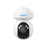 White Reolink E1 Outdoor Pro dome PTZ camera with four spotlights around the lens